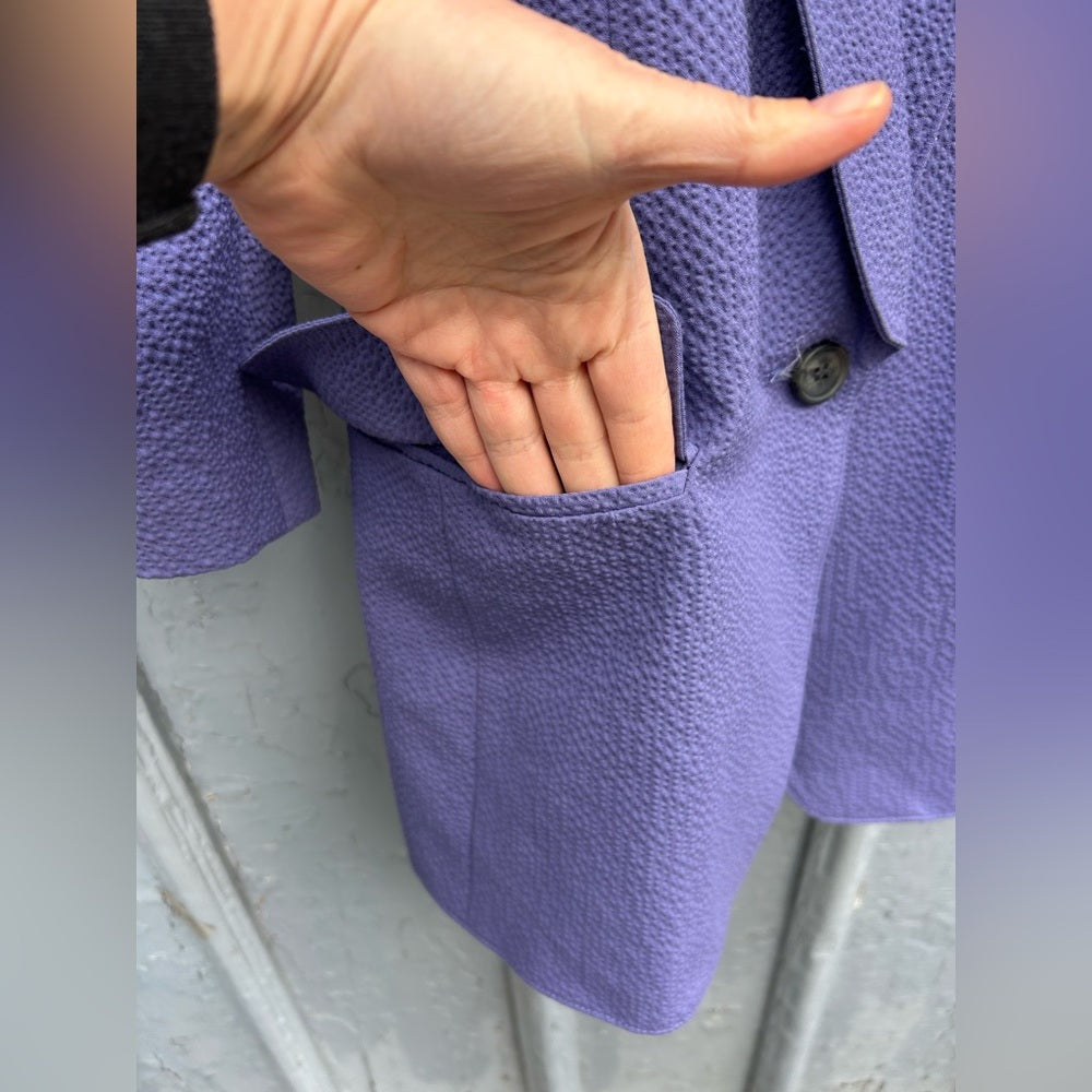 Smythe Texture Scrunch One-Button Blazer, size 2