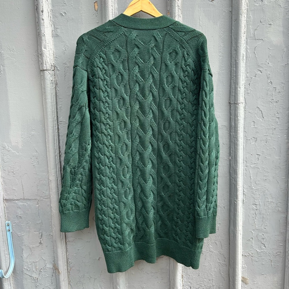 Aritzia Wilfred Forest Green Merino Wool Charlisa Cardigan, Small