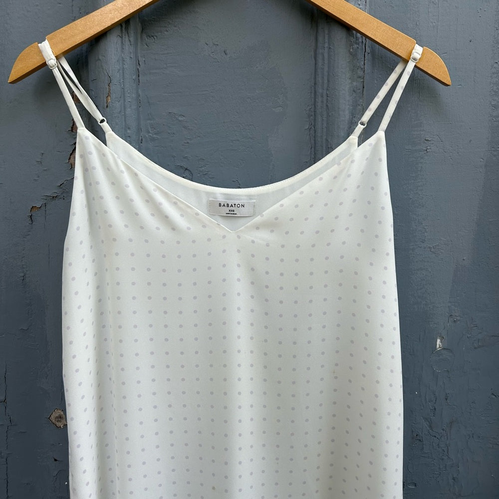Aritzia Babaton Purple polka Dot Everly Cami, size XXS