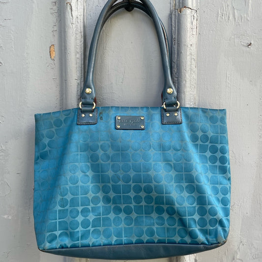 Kate Spade Turquoise Canvas Tote Bag