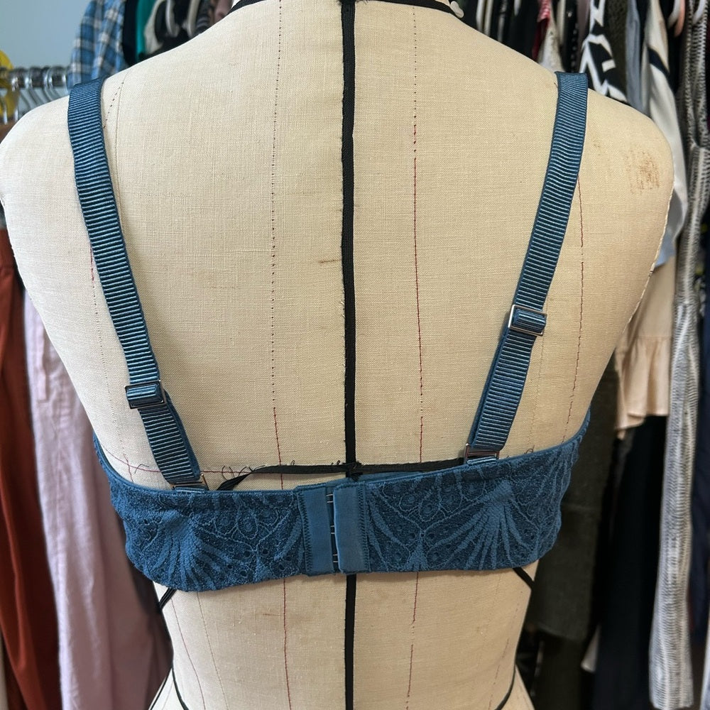 Montelle Intimates Blue Lace Bra, size 38E