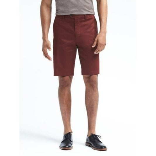 Banana Republic Flat Front Burgundy Emerson Shorts Size 33