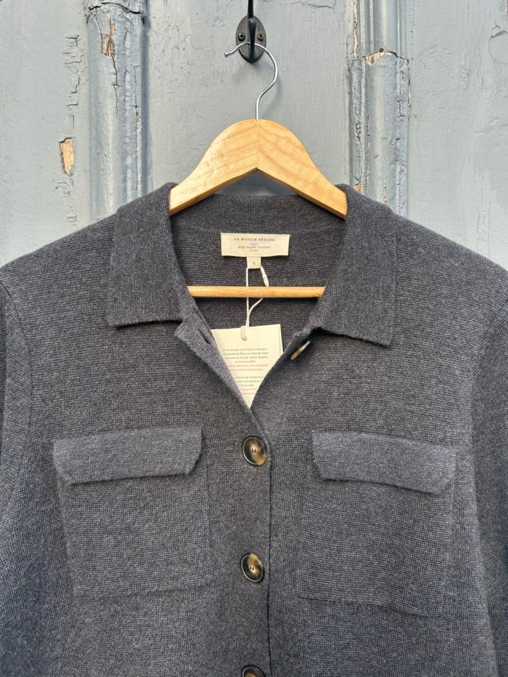 Sezane Anthracite Grey Betty Cardigan, BNWT, Size L