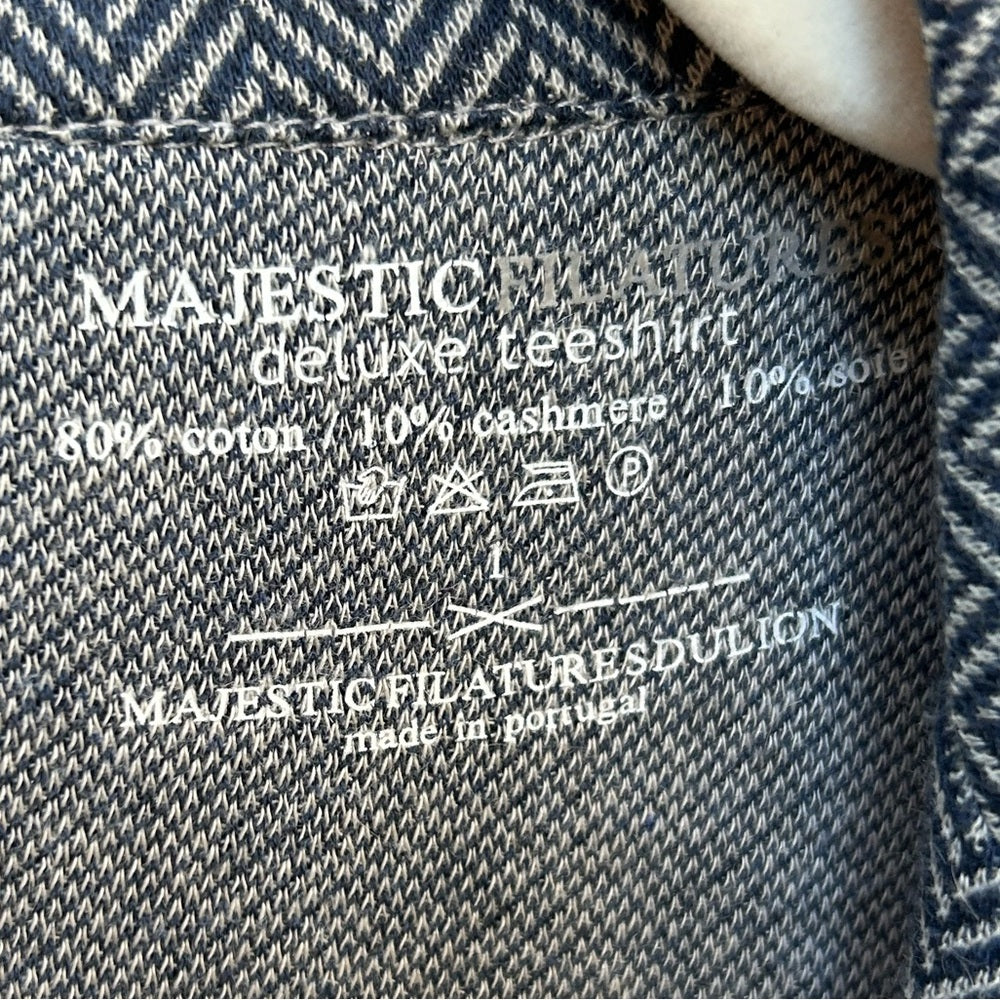 Majestic Filatures Cotton, cashmere Silk Knit Herringbone blazer, size 1 (XS/S)
