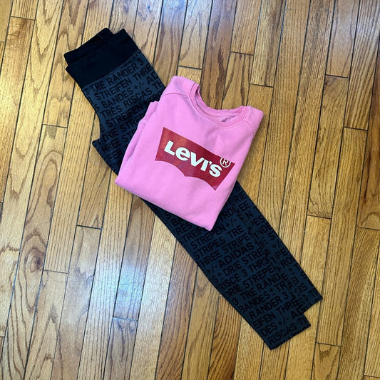 Levi’s sweatshirt & Adidas Leggings Bundle, size 11/12