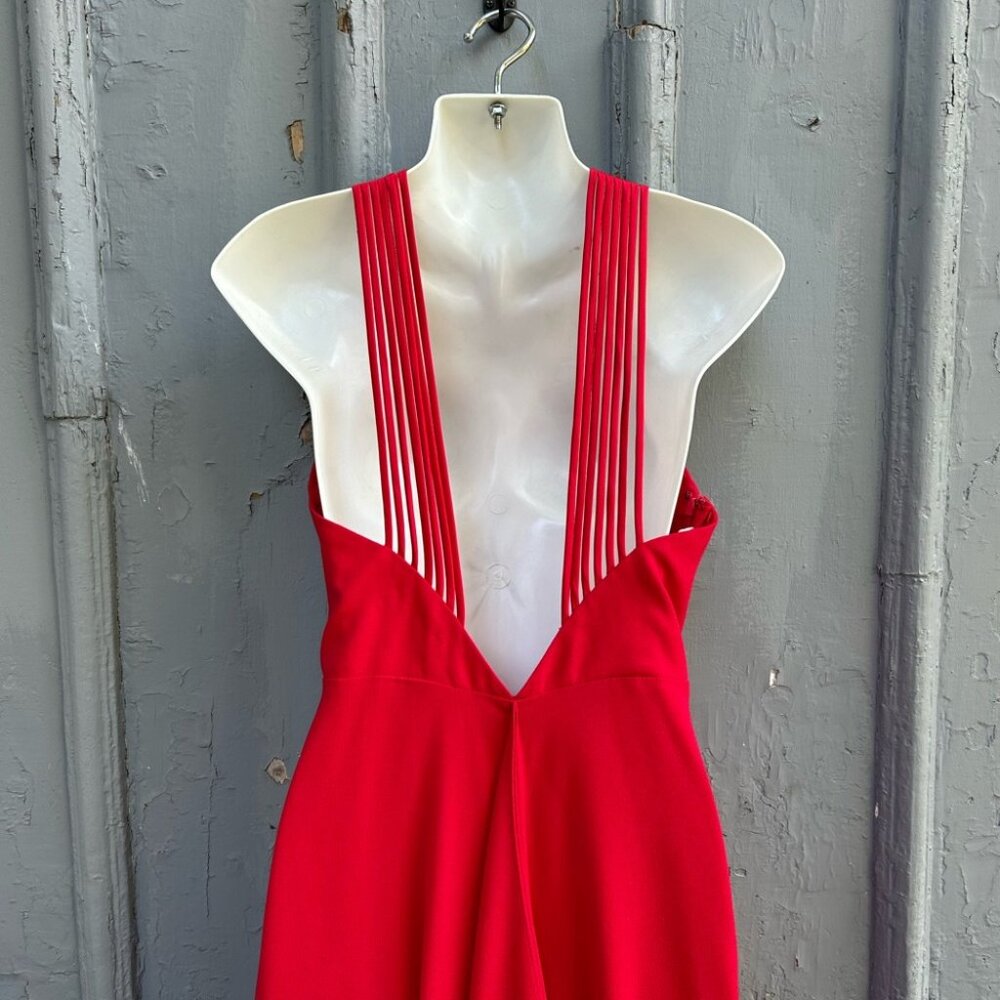 Halston Heritage Red High Low Dress, size 6