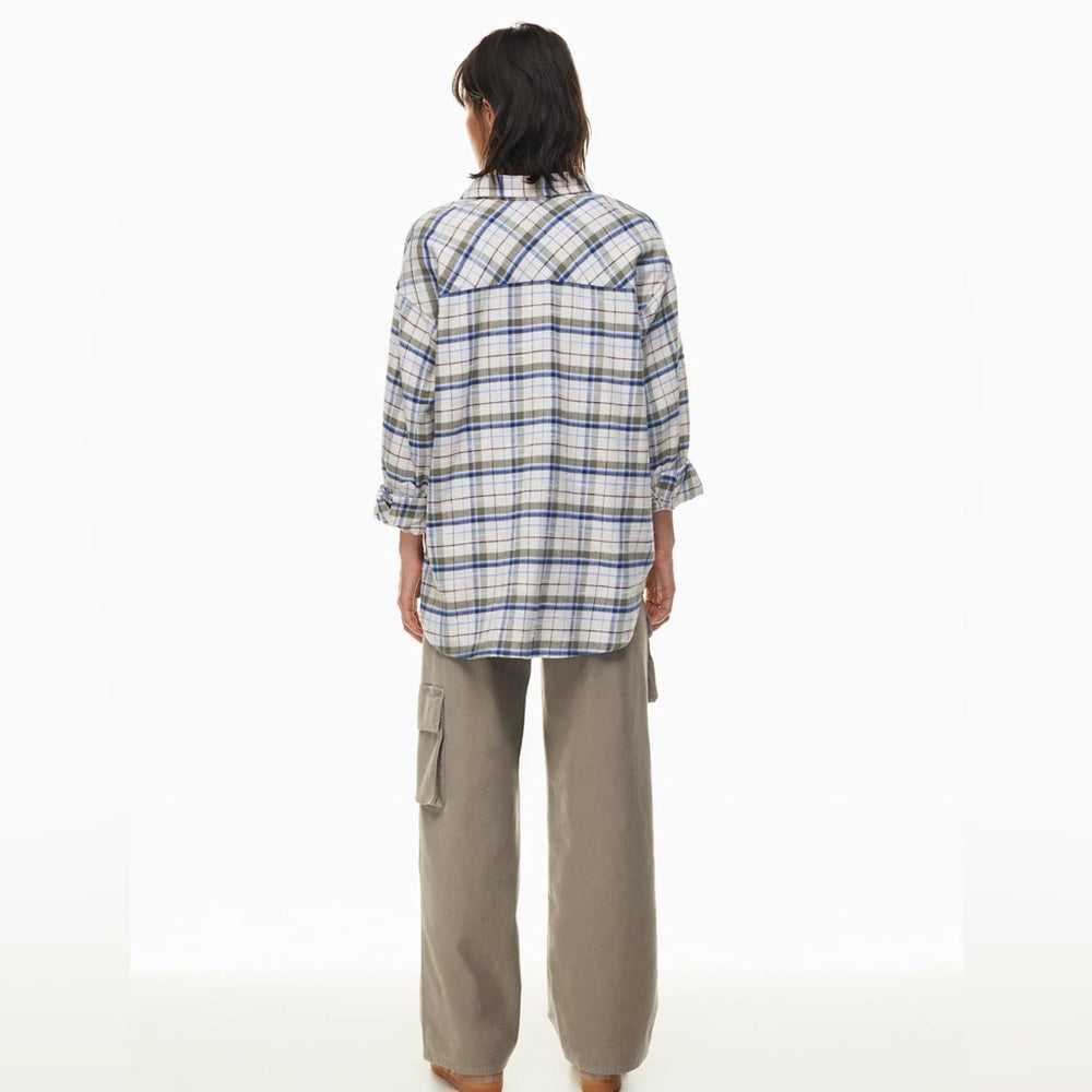 Wilfred Free Plaid Flannel Sail Shirt, size xs