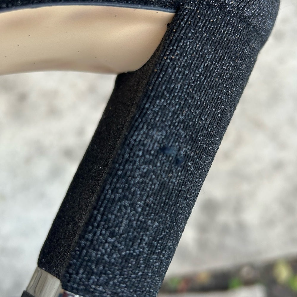 Michael Michael Kors Mandy Black Glitter Stretch-Knit Ankle Boot, size 10