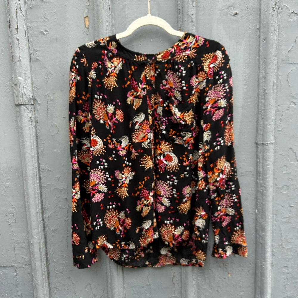 Anthropologie 52 Conversations “Fly the Coop” button-down top, size 6
