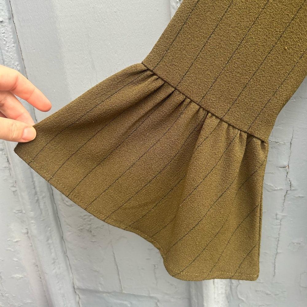 Ganni Olive Clark Blouse, size 42 (L)