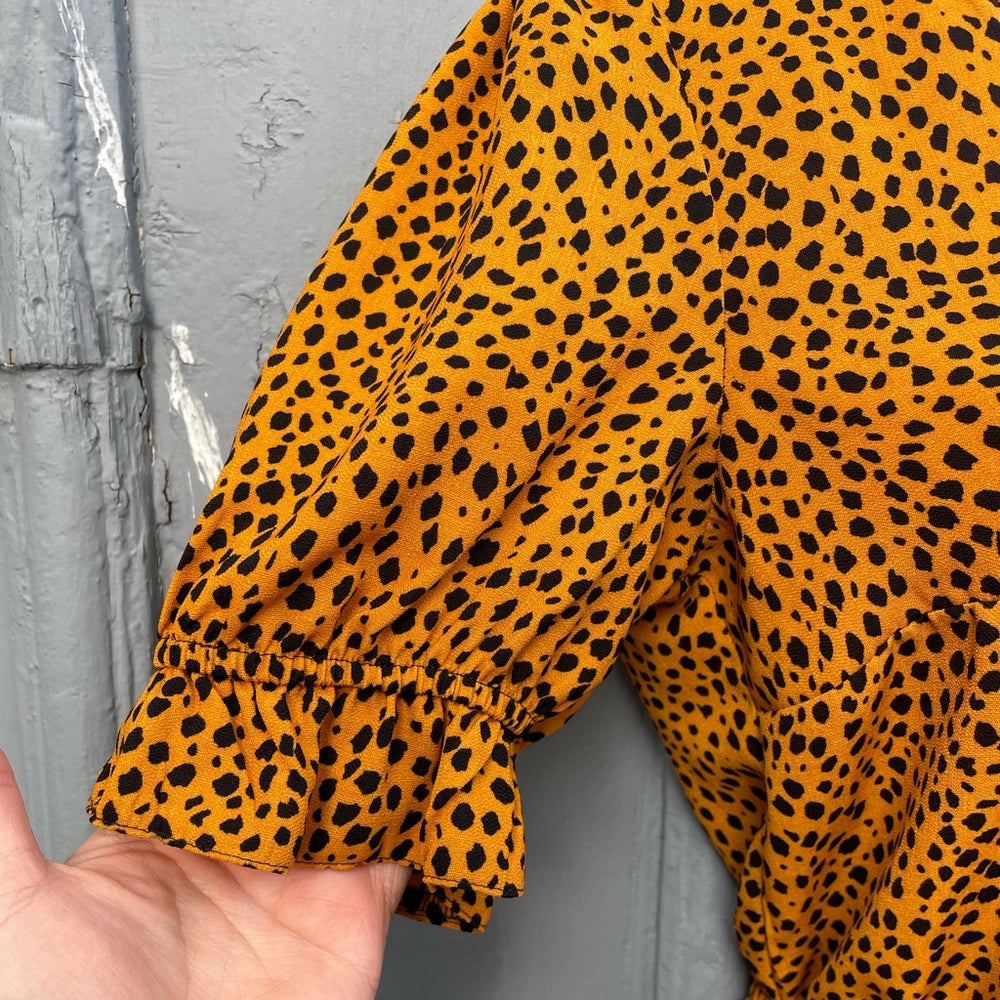 TopShop Cheetah Print Blouse, size 4