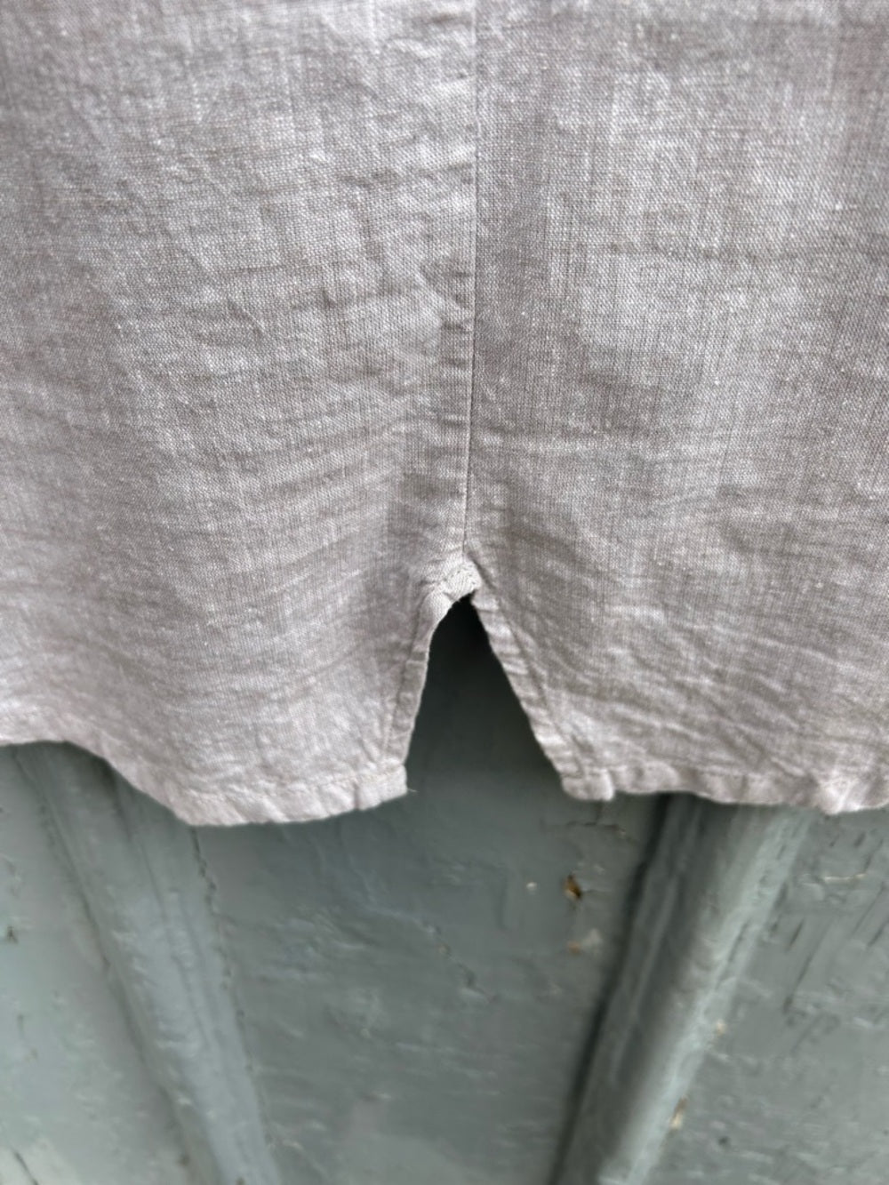 Pan Grey Striped Linen Cotton Blouse, Small