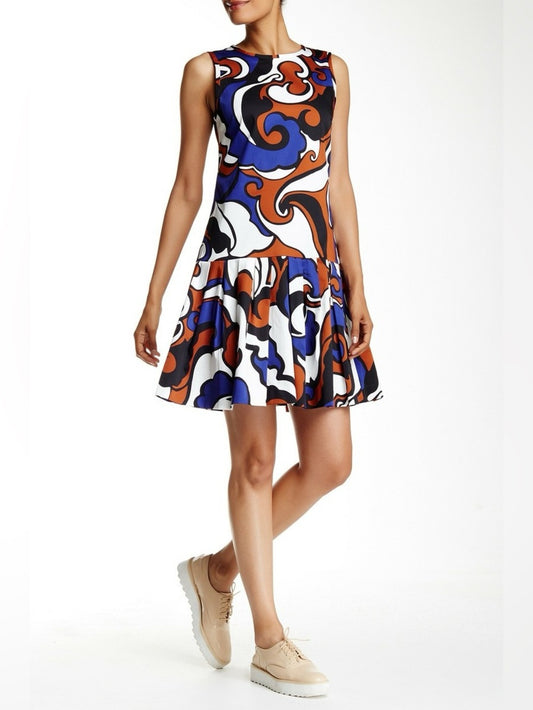 Pink Tartan Vintage Print Drop Waist Dress, Size 6