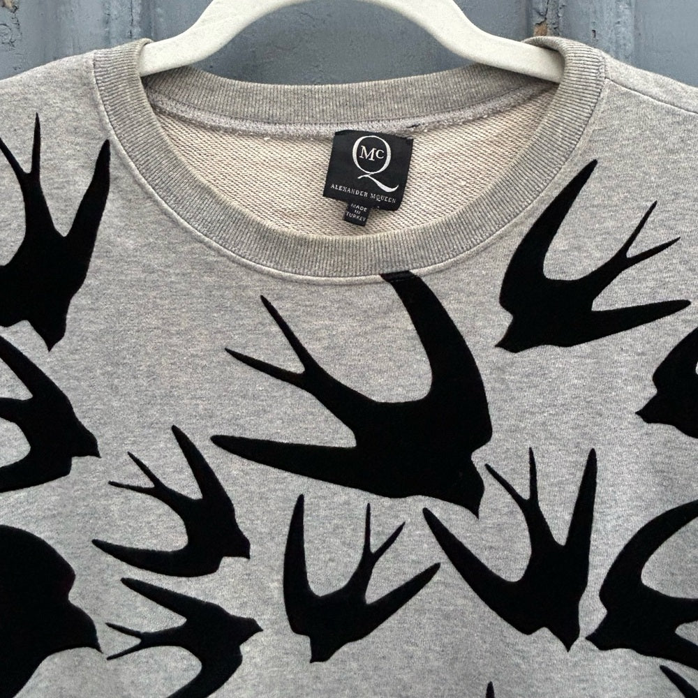 MCQ Alexander MCQueen Swallow Print Sweatshirt, size Small