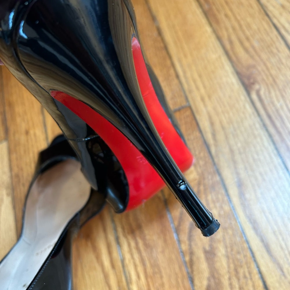 Christian Louboutin Black Very Privé 120 Patent, size 38.5