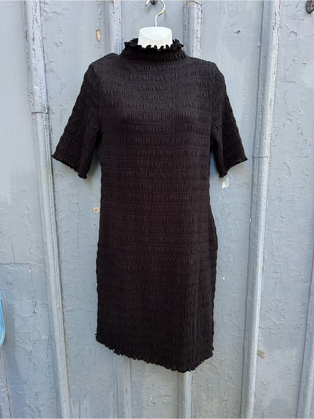 Gap Black Smocked Mock Neck Dress size L