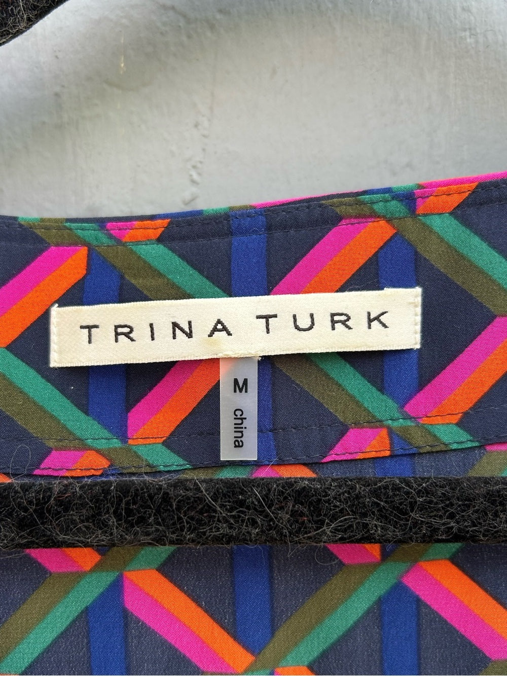 Trina Turk Alisha Geometric Print Silk Blouse, size M