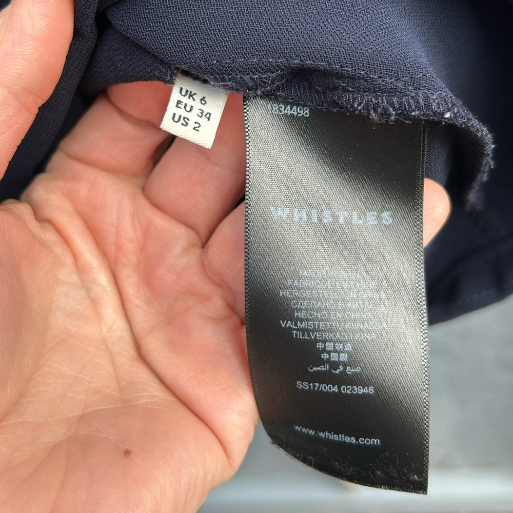 Whistles Paige V-Neck Crepe Shift Dress, size 2