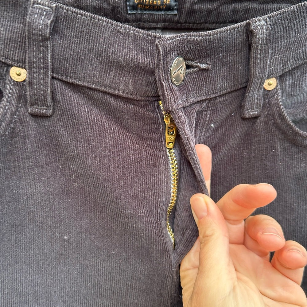 Citizens of Humanity black Amber mid rise bootcut cords, size 27