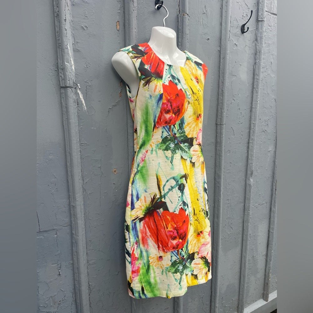SARAR Abstract Linen Dress, size 36