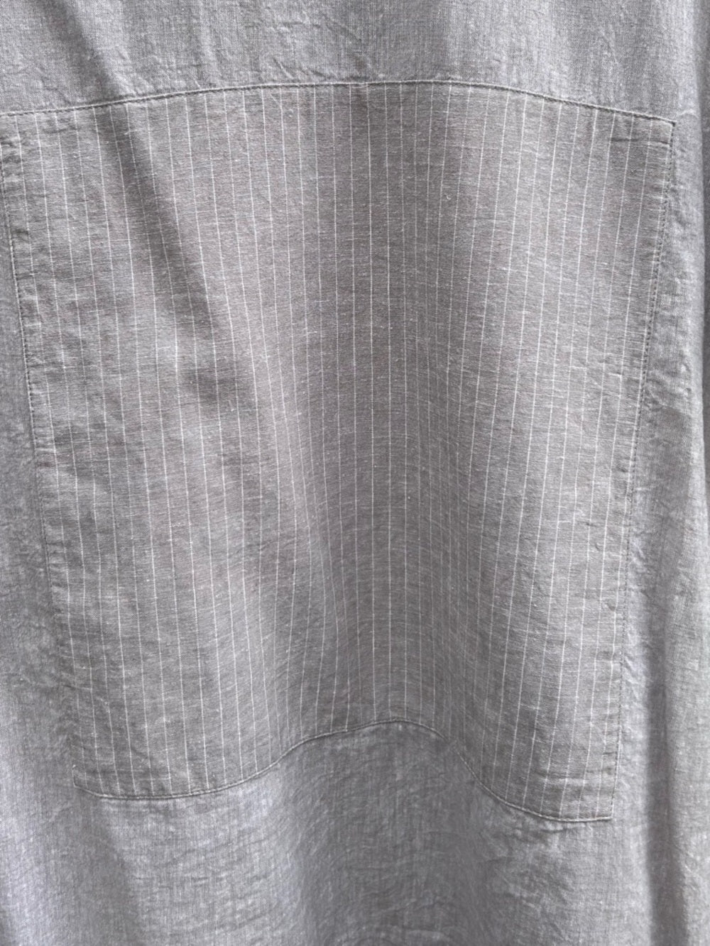 Pan Grey Striped Linen Cotton Blouse, Small