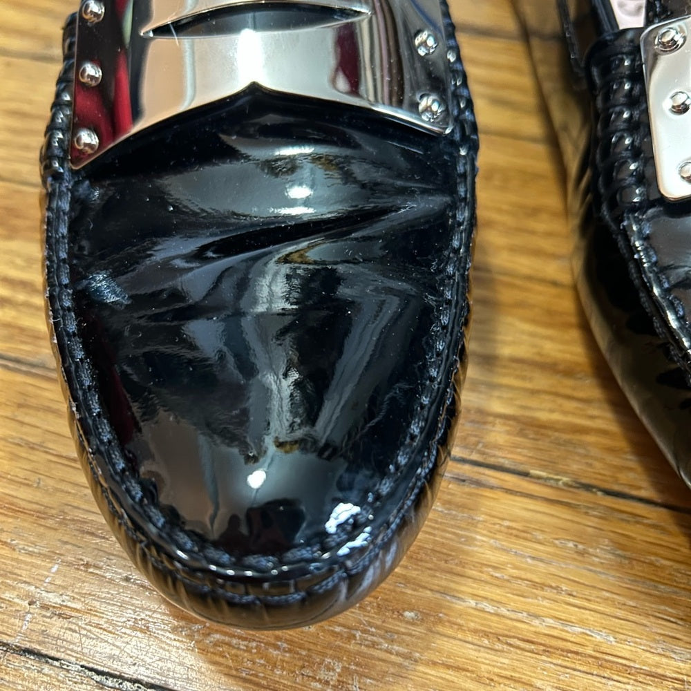 TOD’S Gommino black patent leather loafers, BNWOB, size 37.5