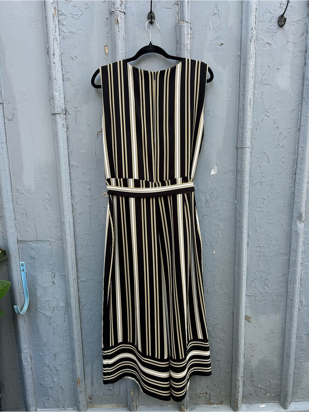 Joseph Ribkoff Black & Gold Stripe Jumpsuit, Size 16