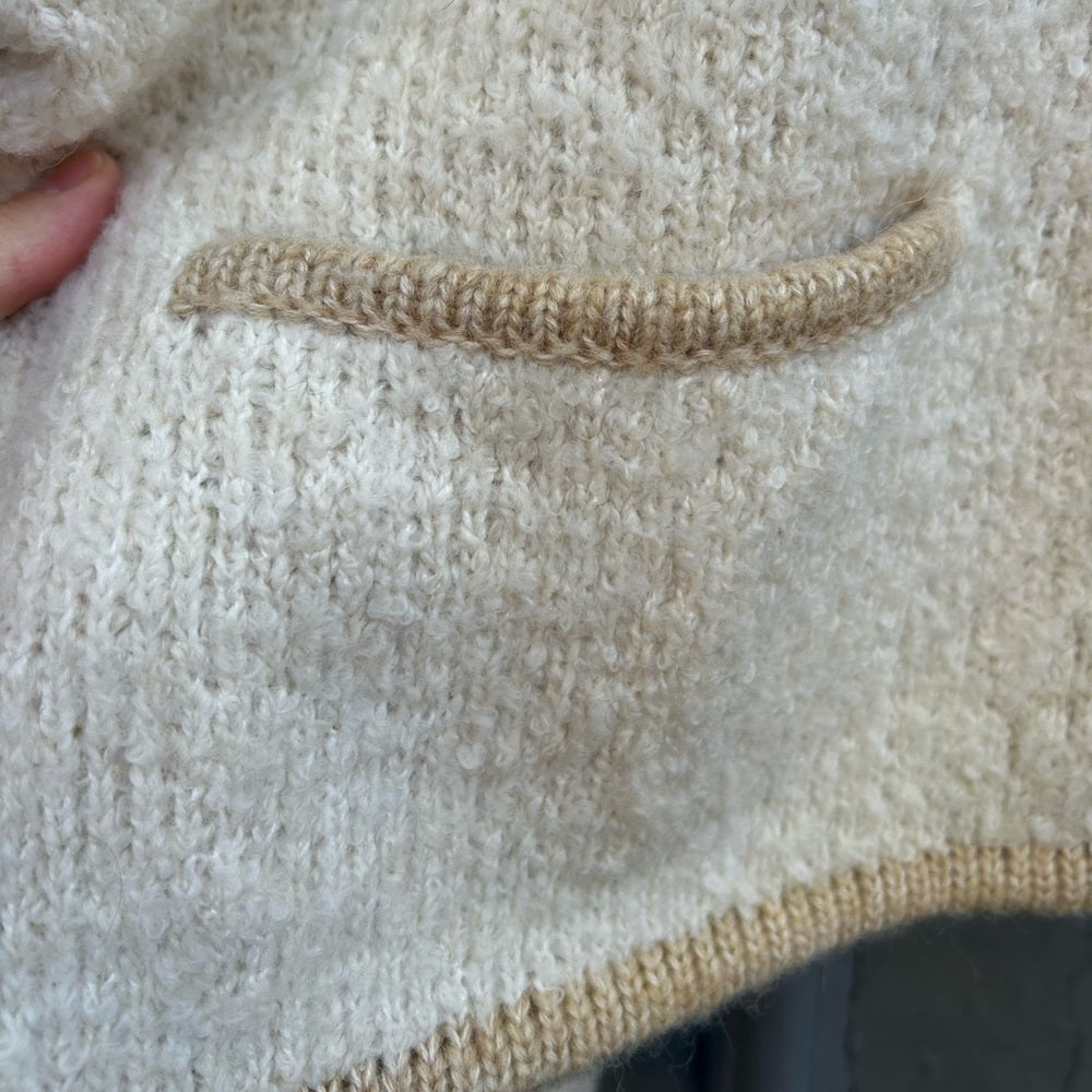 Gap Boucle Cropped Sweater Jacket, size Large