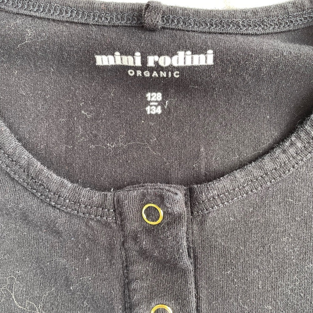 Mini RODINI basic black long sleeve tee 128/136, size 7-9