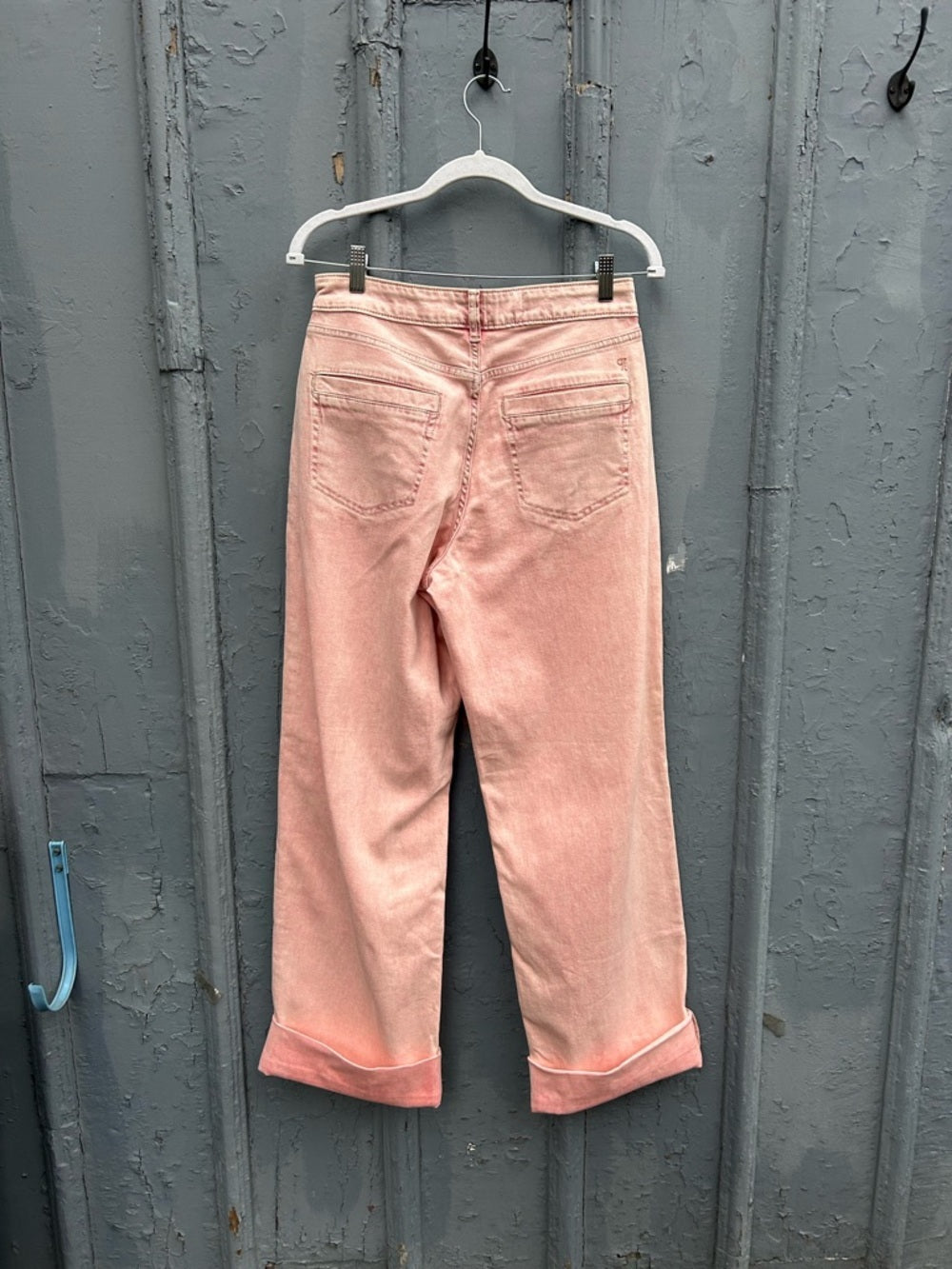 Pilcro Pink Cuffed Oversized High-Rise Wide-Leg Jeans, size 26