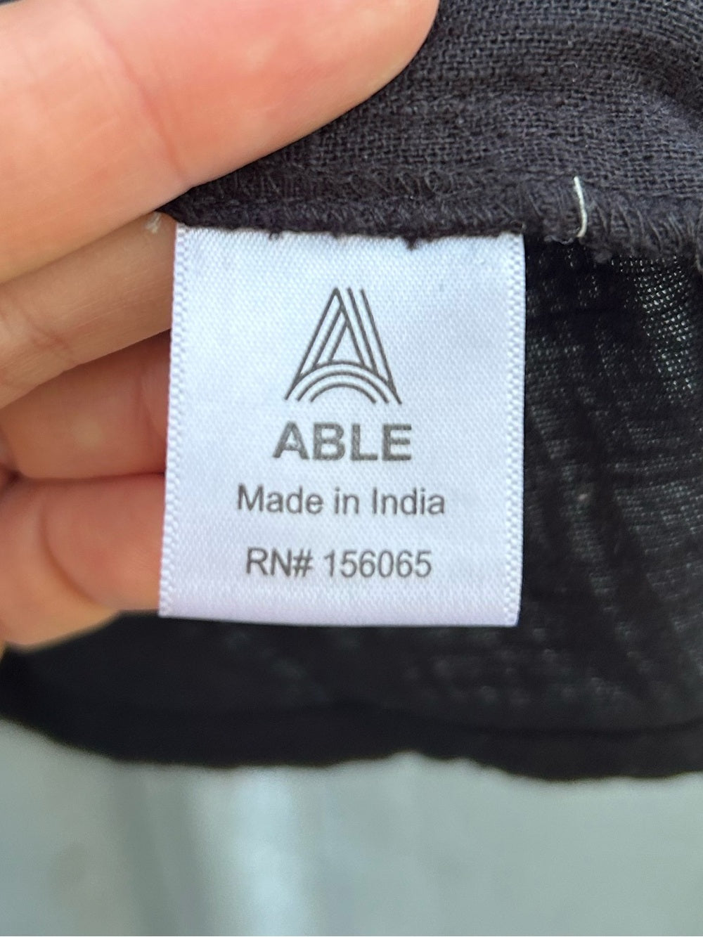 Able black cotton lyocell tank, size XL