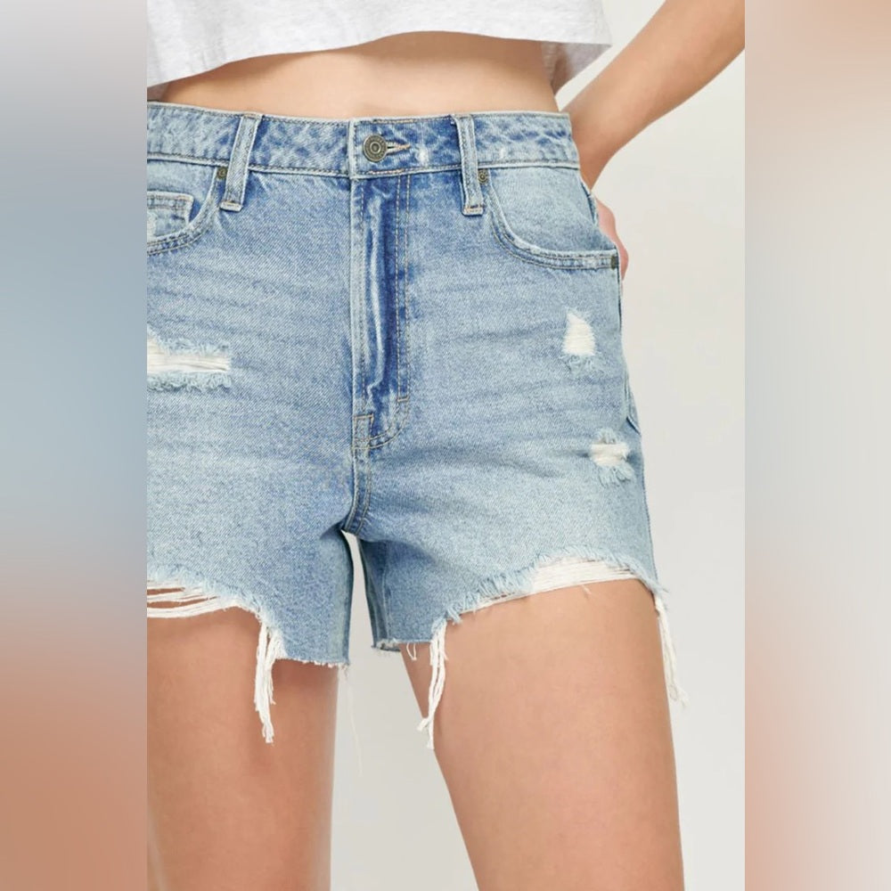 Hidden Distressed Denim Shorts, size M