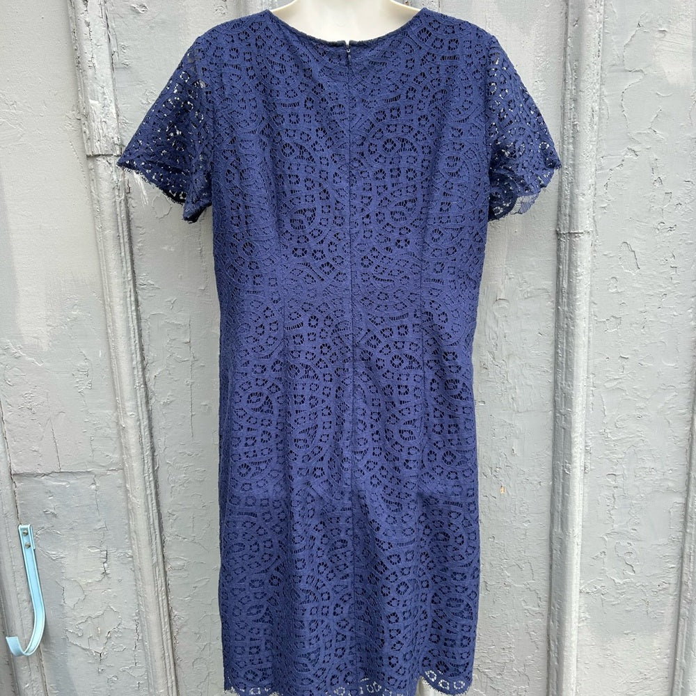 Ann Taylor Lace Shift Dress, Navy, size 10