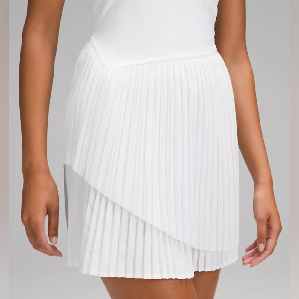 Lululemon Tiered Pleats Tennis Dress In White, size 10