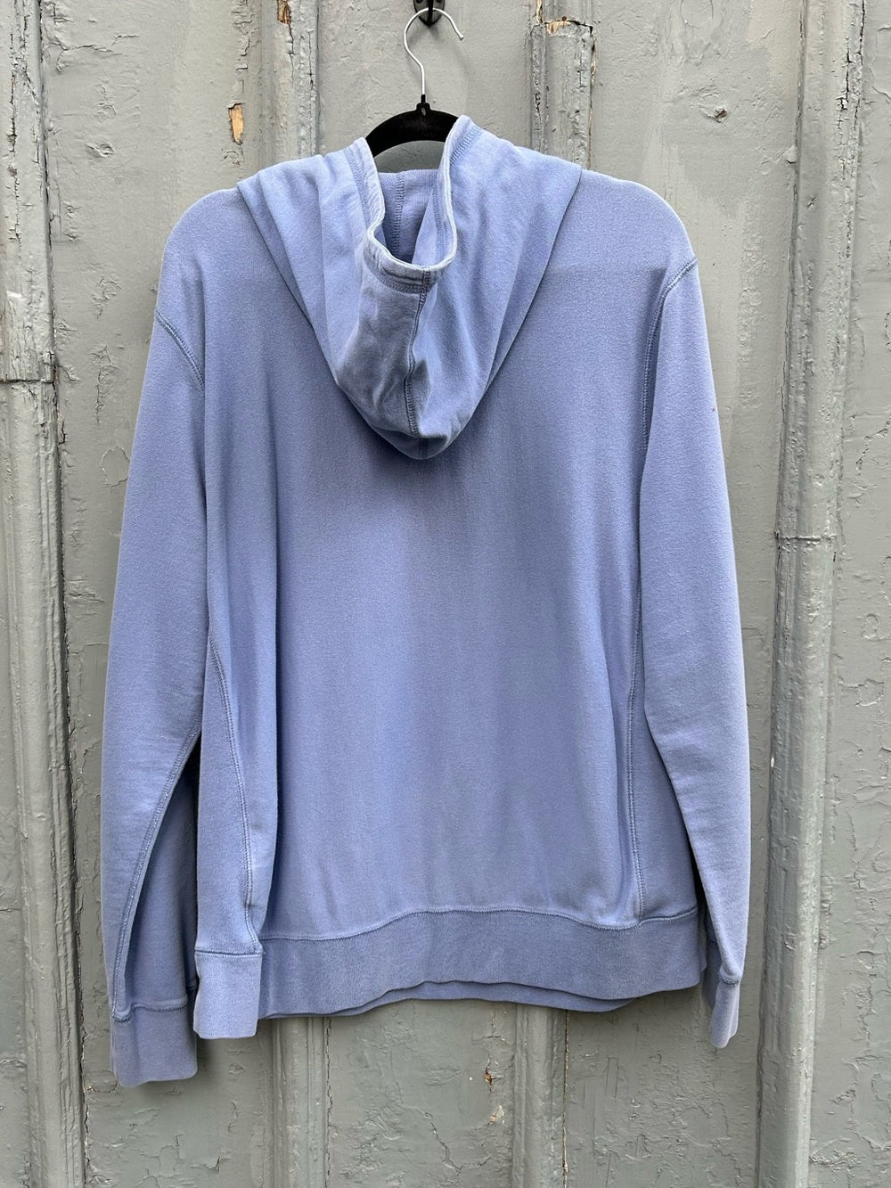 Foreign Rider Co Blue logo hoodie, size “4” (Large)
