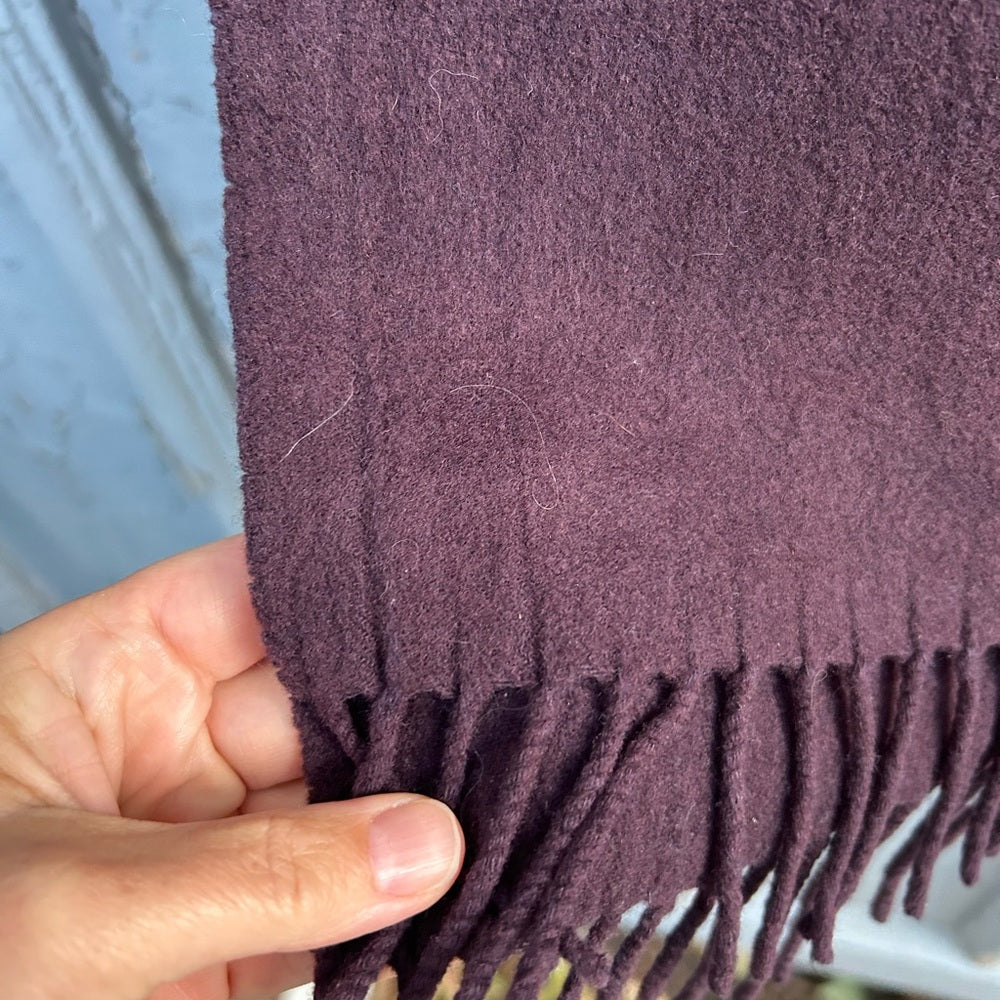 Vintage Italian Wool Cashmere Scarf, 66” x 14 1/4”