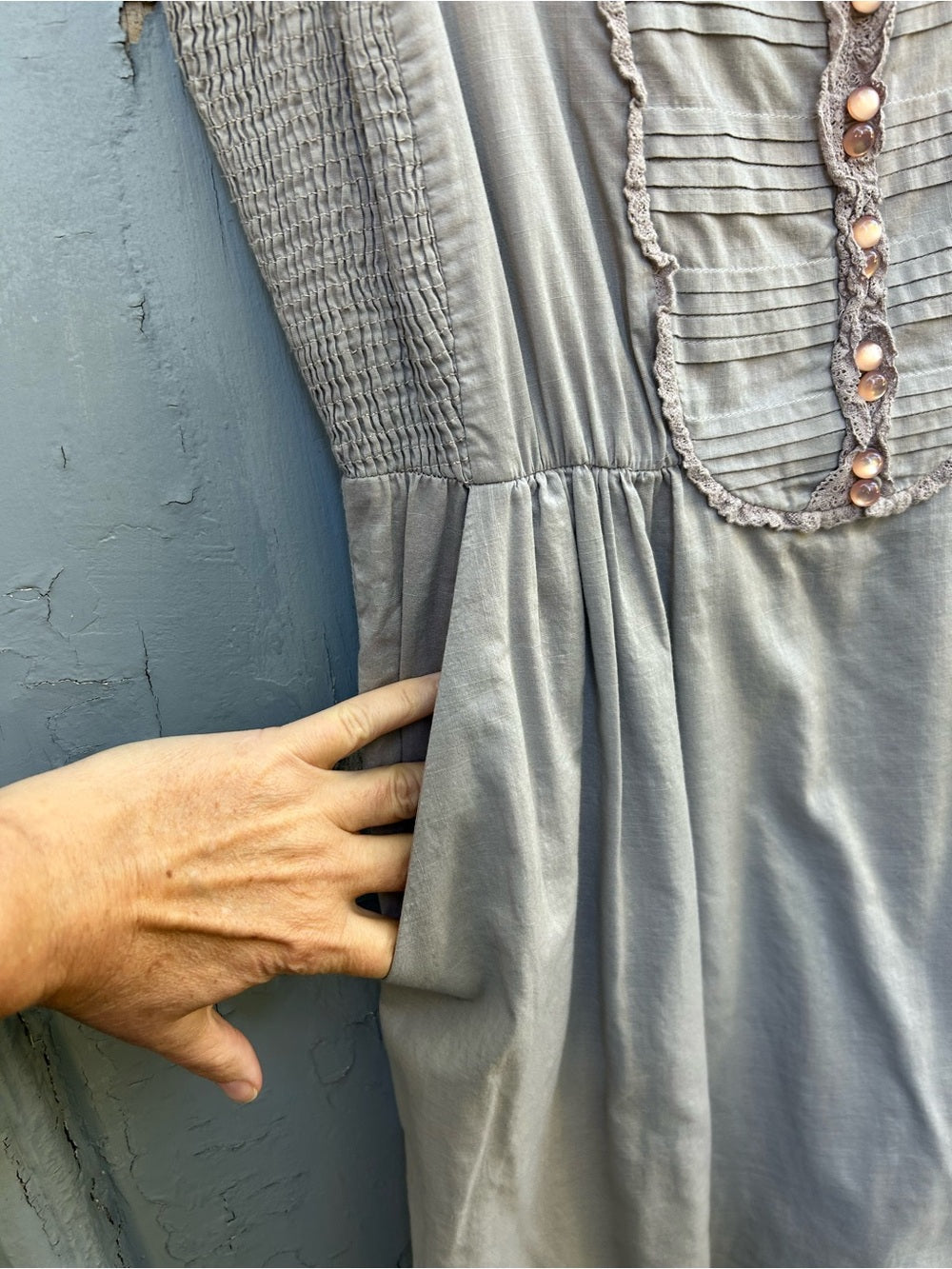 Anthropologie Maeve Grey Cotton sleeveless dress, Small