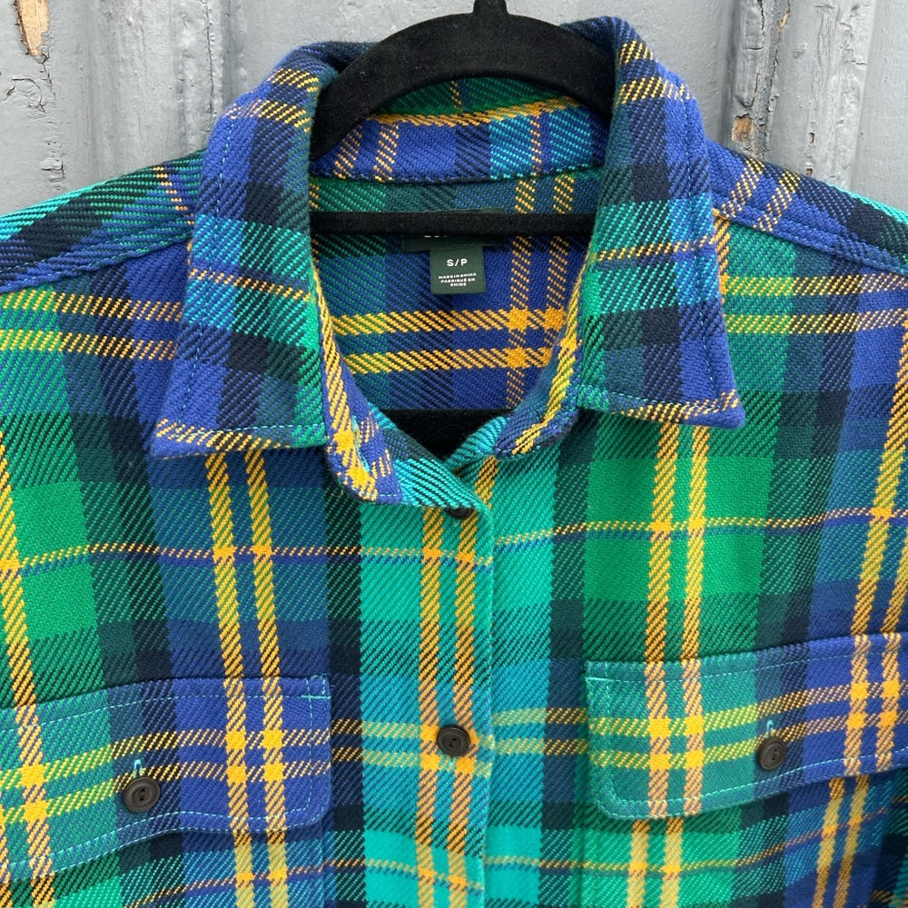 Roots Seymour Plaid Shacket, Size S (oversized)