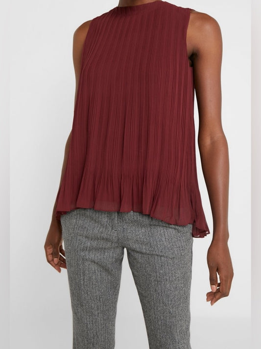 Club Monaco Pleated black sleeveless blouse, M