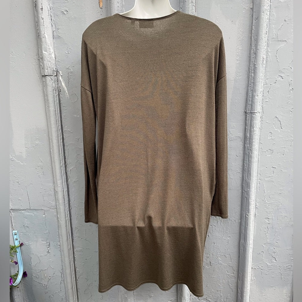 Wilfred Free Gail Khaki Reposa Long Sleeve Knit Dress, Size Small