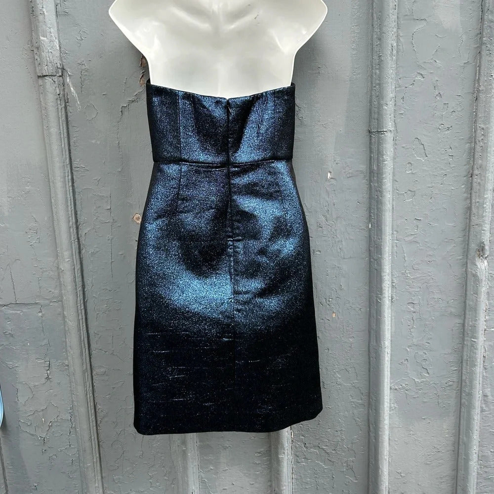 Tibi Strapless  Metallic Dress, size 4