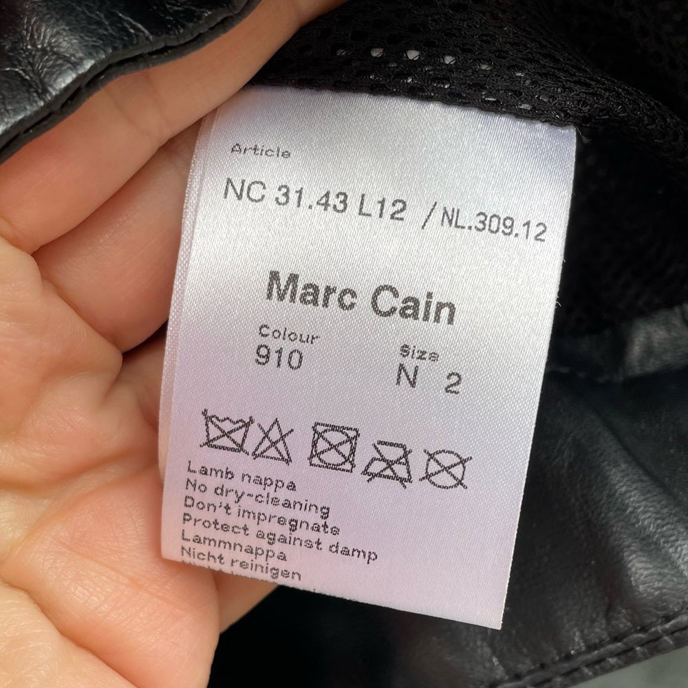 Marc Cain perforated Moto jacket, size N2 (US6)