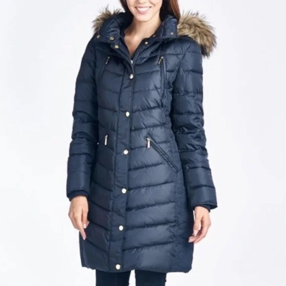 Michael Kors Navy Down Parka, size Small