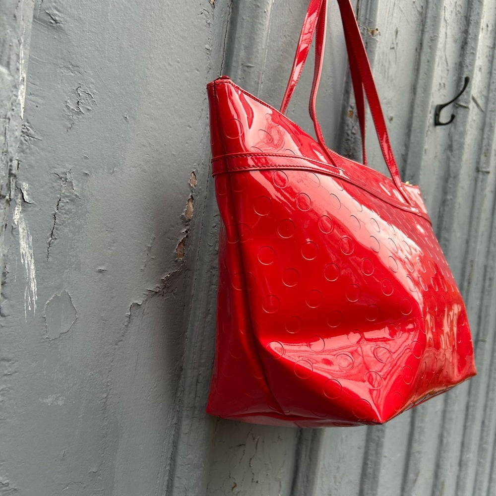 Kate Spade Sophie Camellia Chilli Red Street Tote, 18”x11”x5.5”