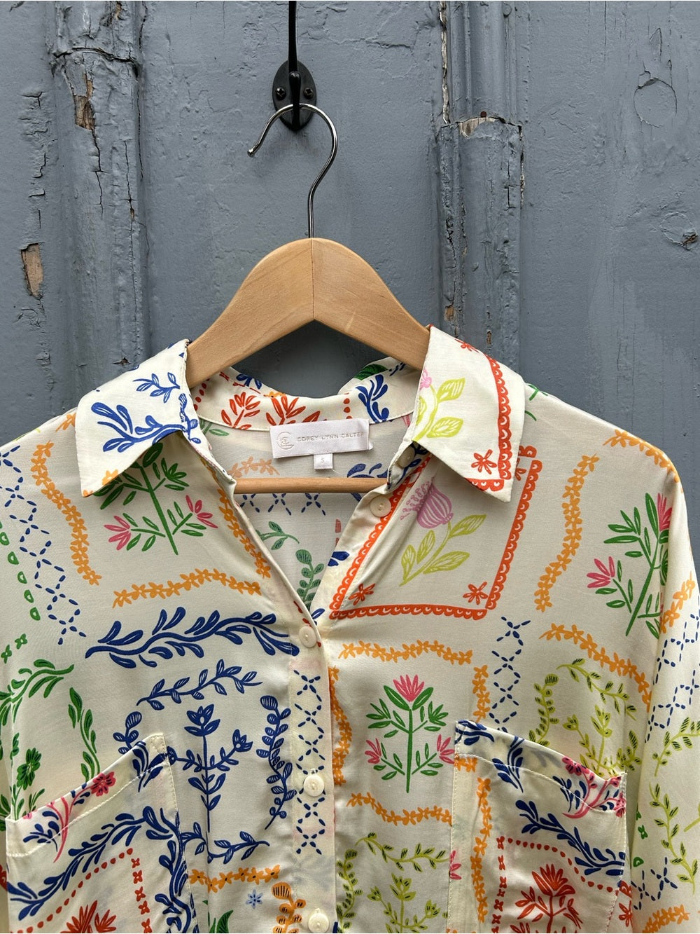 Corey Lynn Carter Floral Oversized Shirt dress, Small