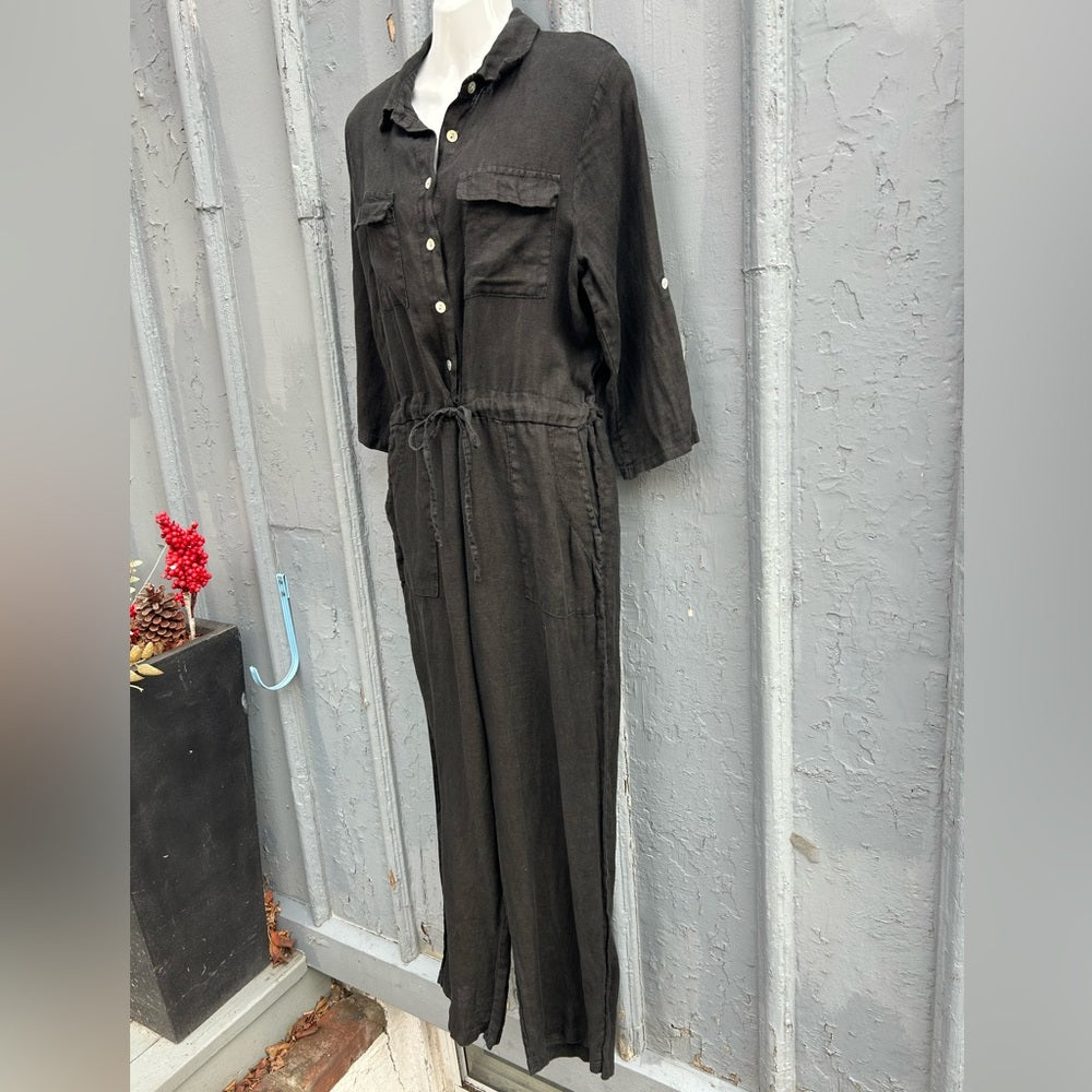 Pistache Black Boiler Jumpsuit, size approx M/L