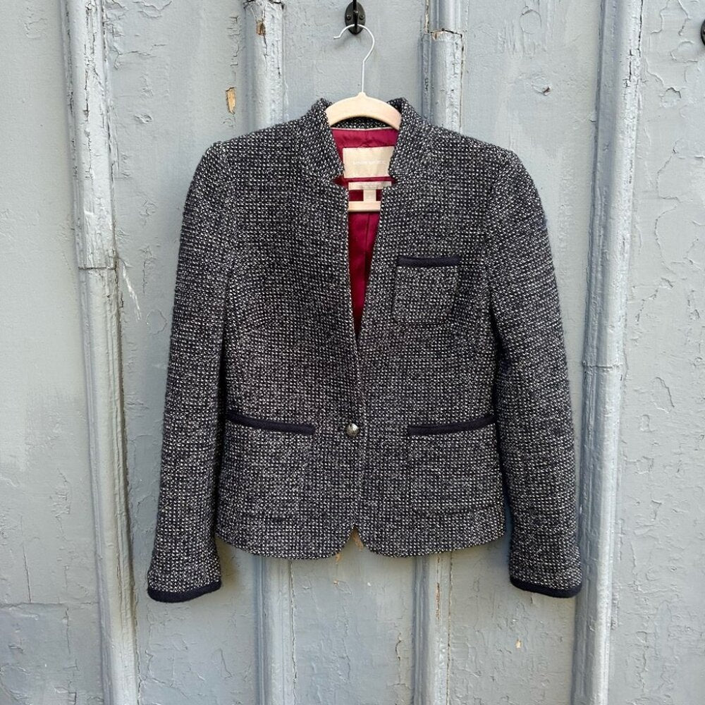 Banana Republic Navy Tweed Jacket, size 2