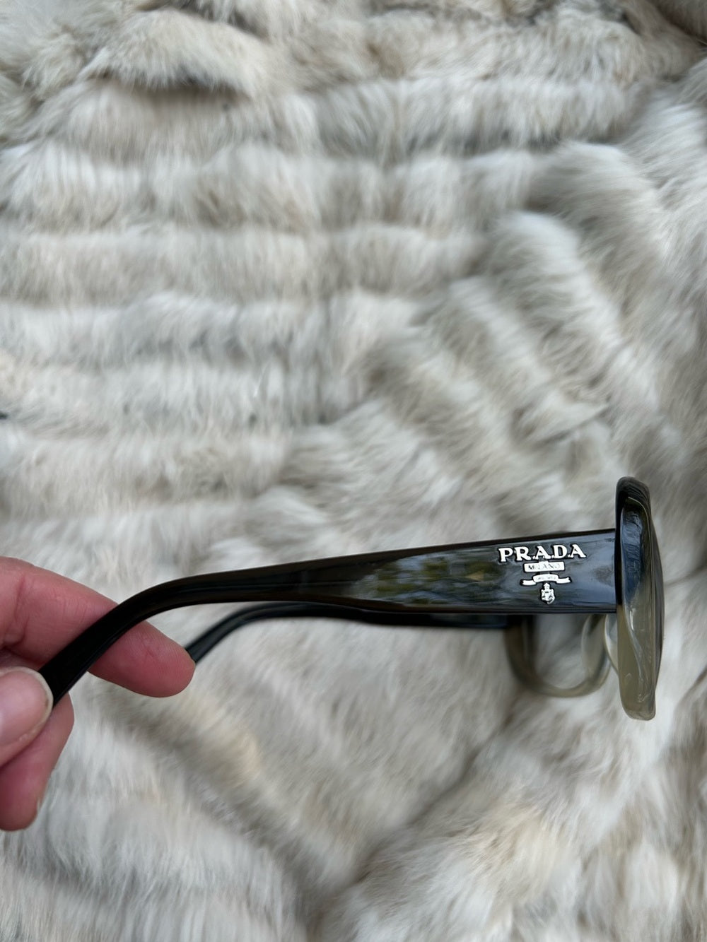 Prada Black Grey Large Gradient Sunglasses