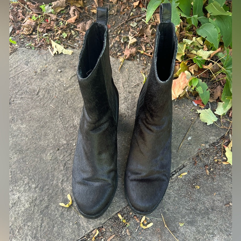 Ugg Camden Cow Hair Heeled Boot, size 12