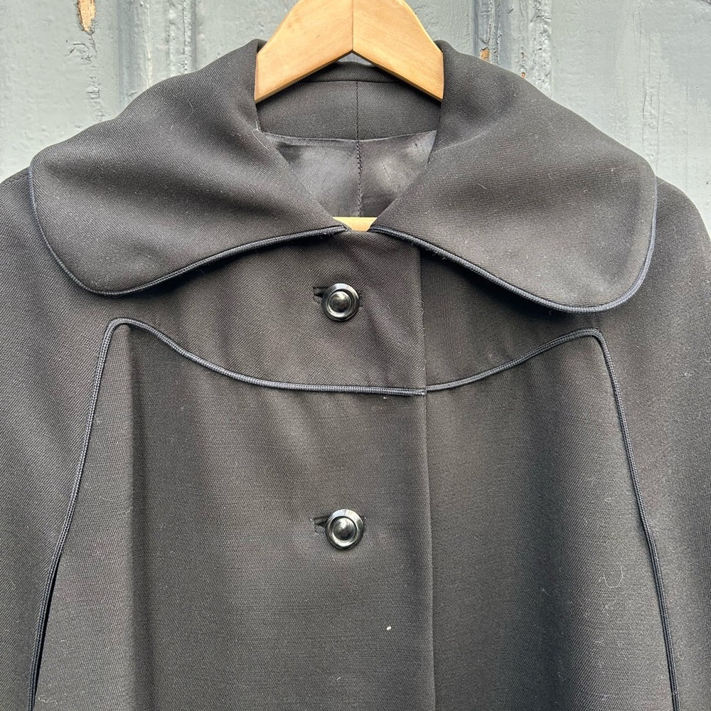 Vintage Canadian Wool Cape Coat, OS